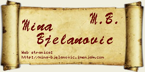 Mina Bjelanović vizit kartica